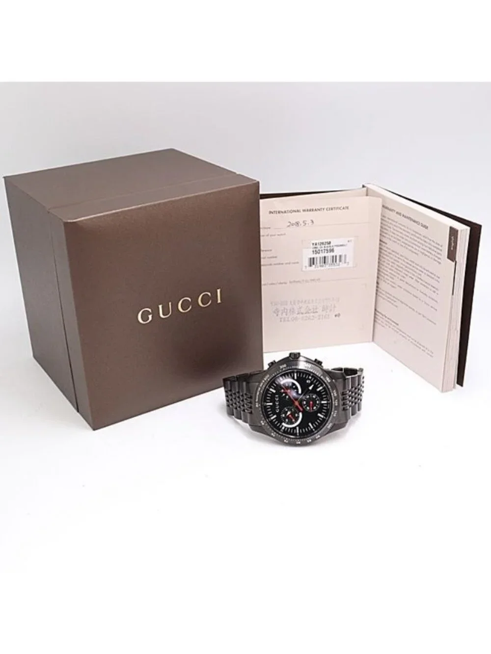 Gucci G-Timeless 126.2 Date Chronograph Black Dial Watch